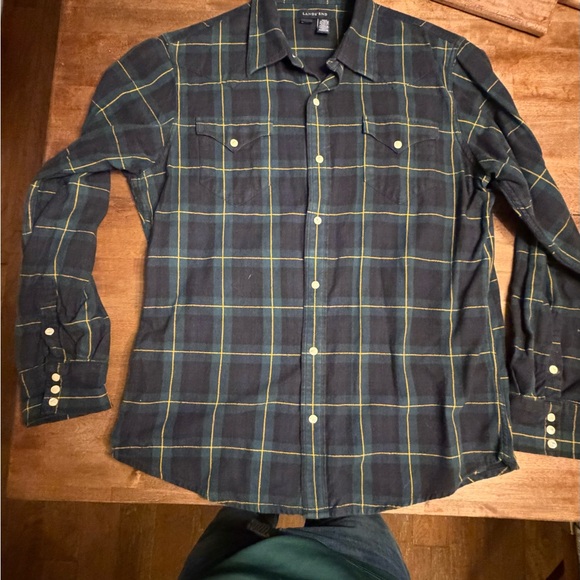 Lands' End Dark Plaid Shirt - Picture 2 of 3